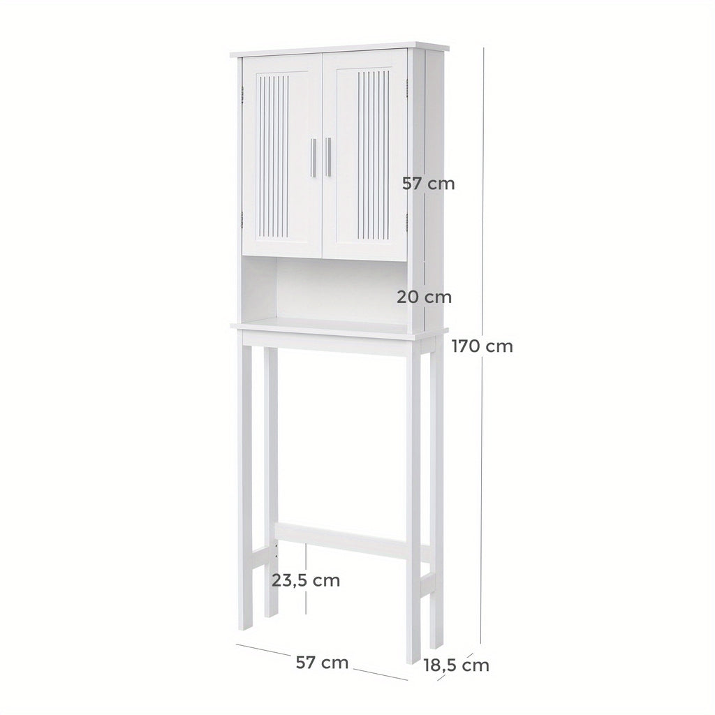Bathroom Space Saver Cabinet Over-The-Toilet 4-Tier Adjustable Storage Unit with Bottom Bar Shelf Organizer White for Small Bathroom Powder Room Apartment Guest Bathroom Canada