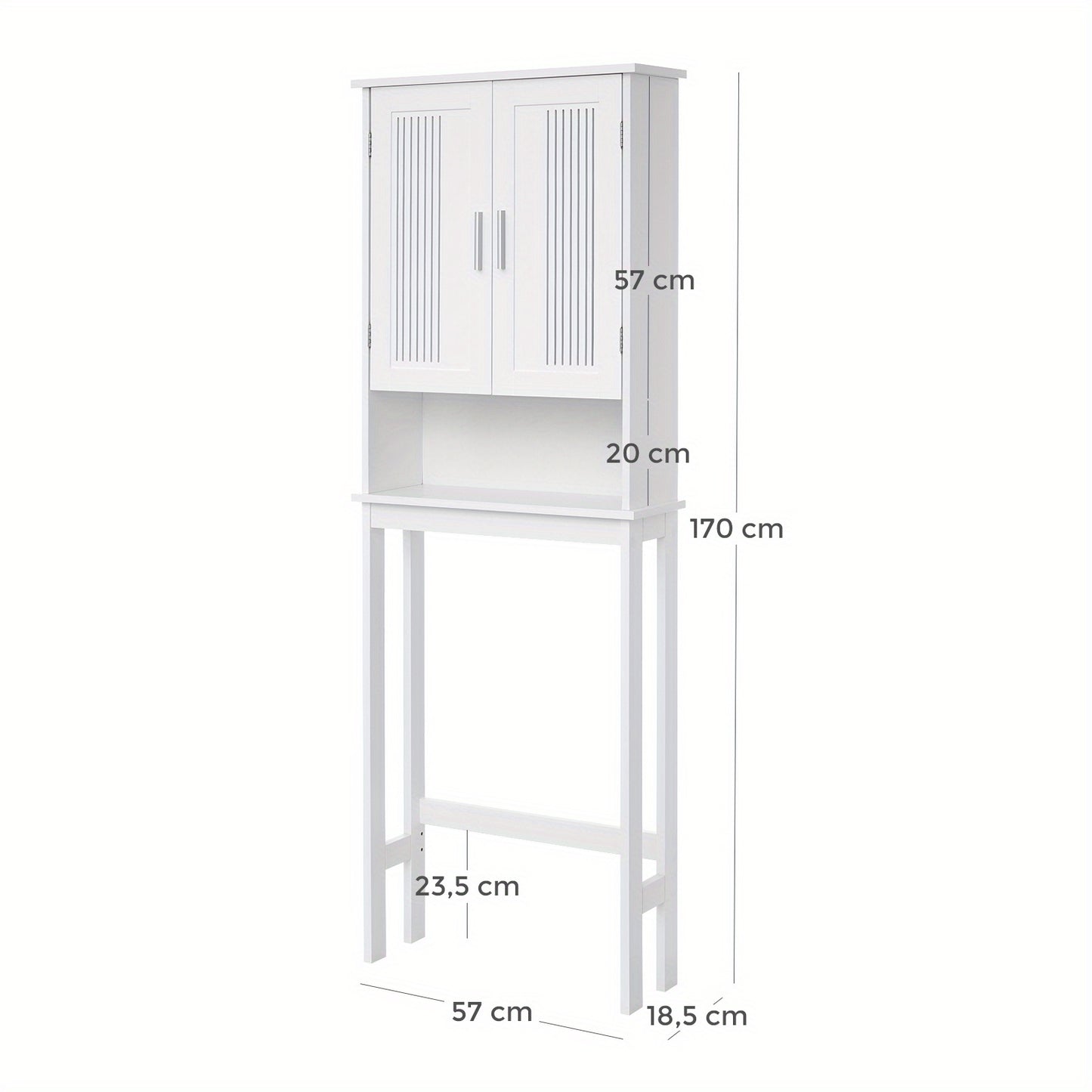 Bathroom Space Saver Cabinet Over-The-Toilet 4-Tier Adjustable Storage Unit with Bottom Bar Shelf Organizer White for Small Bathroom Powder Room Apartment Guest Bathroom Canada