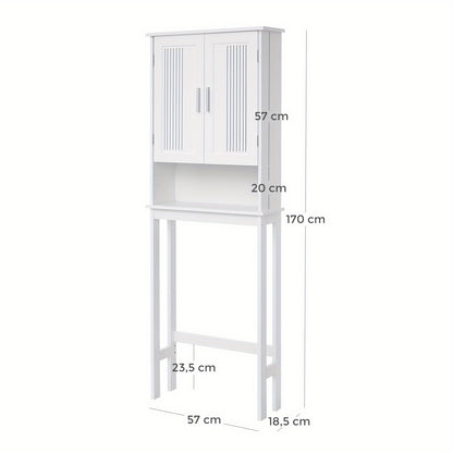 Bathroom Space Saver Cabinet Over-The-Toilet 4-Tier Adjustable Storage Unit with Bottom Bar Shelf Organizer White for Small Bathroom Powder Room Apartment Guest Bathroom Canada