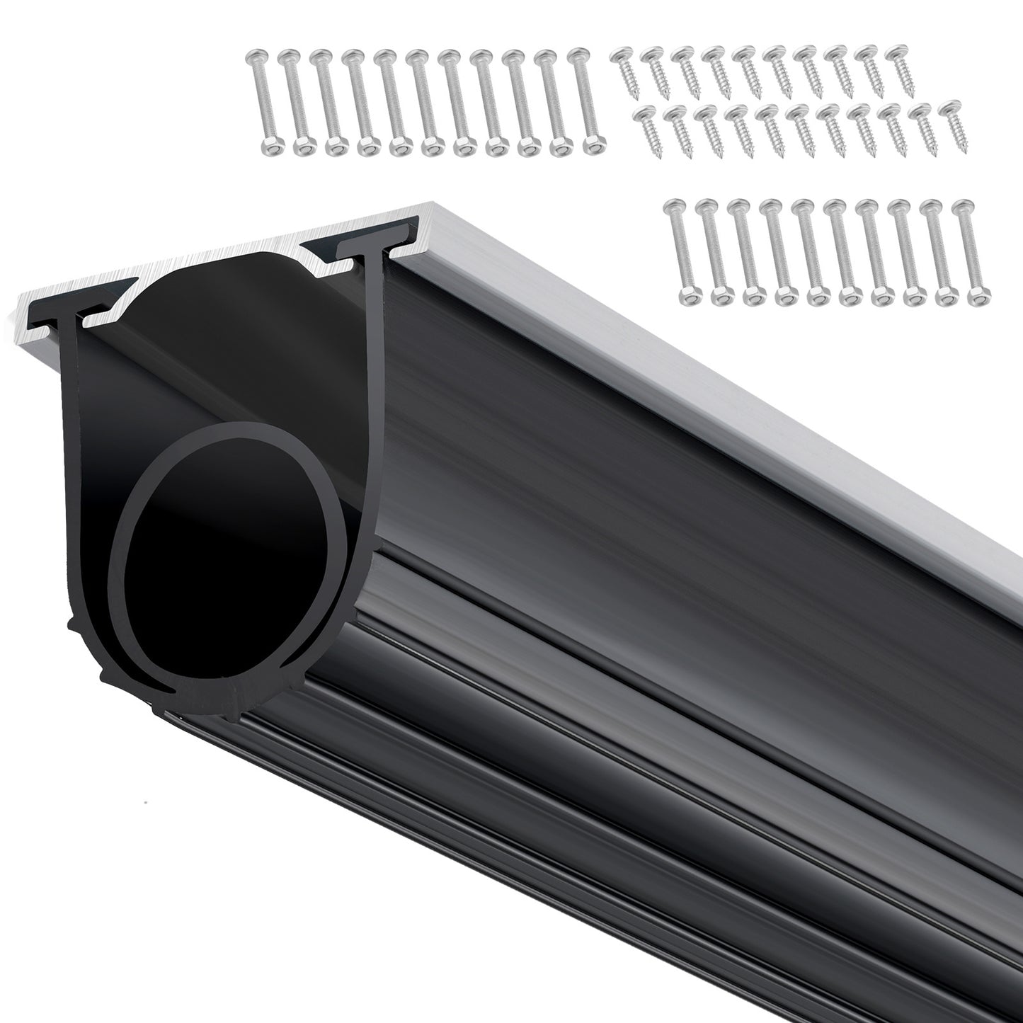 Garage Door Bottom Weather Seal – U-Shape + O-Ring Combo, 10/16/20 ft Weatherproofing Strip, 3-3/4" Wide, 7-Layer Insulation, Blocks Air, Dust & Insects for Garage, Warehouse & Roll-Up Doors