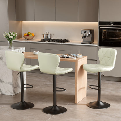 Adjustable Swivel Bar Stools Set of 2 or 3 Modern Faux Leather with Back Support Counter Height Kitchen Island Stools - Canada