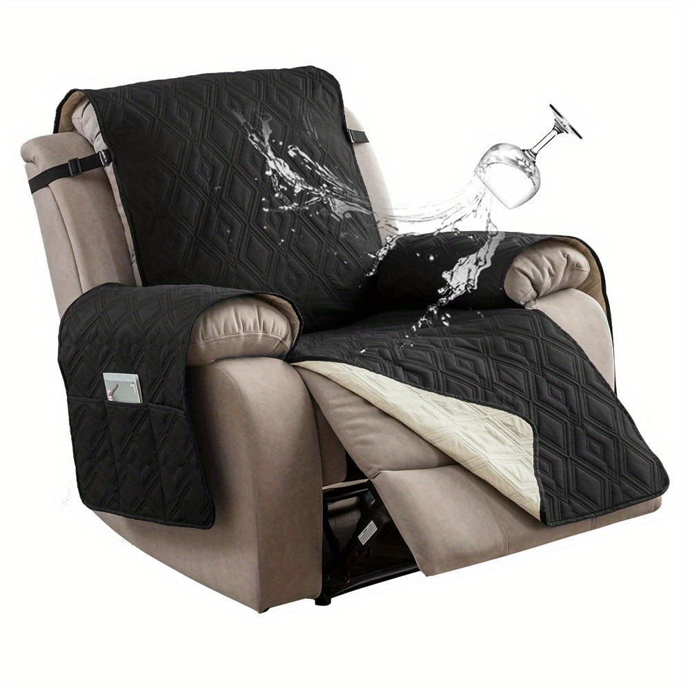[Fully Recliner Chair Cover] Non-Slip Washable Recliner Chair Cover | Single Piece, Winter Insulation, Furniture Protector for Pets, Pocket