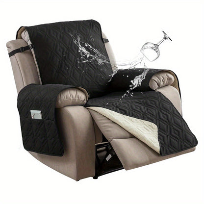 Non-Slip Recliner Chair Cover – Washable Single-Piece Furniture Protector with Side Pocket, Winter Insulation Slipcover for Recliner Chairs, Pet Hair & Scratch Protection, 8 Colours