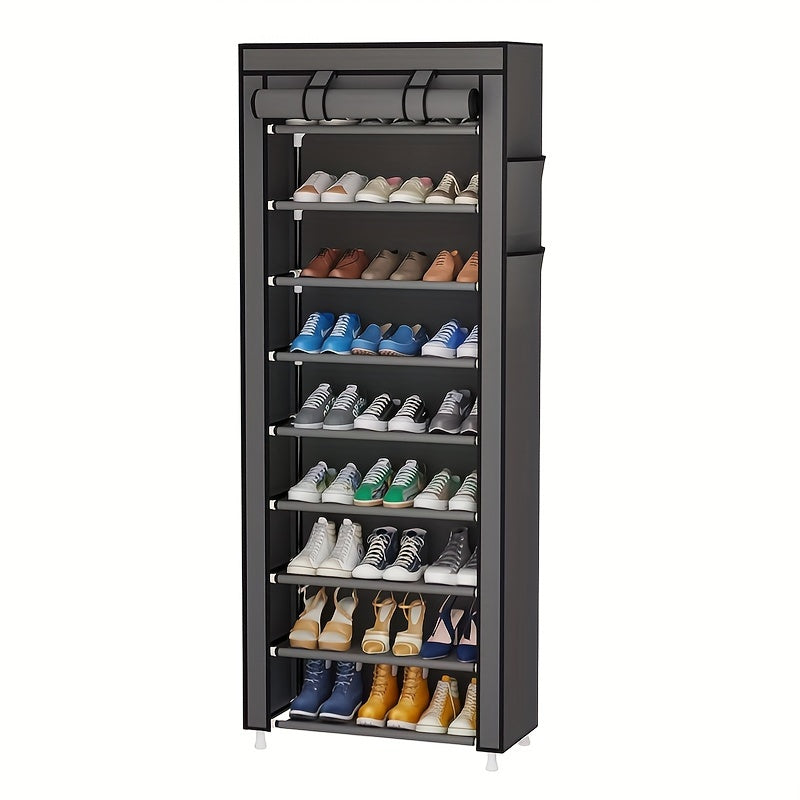3/9 Tier Shoe Rack Organizer, Portable Shoe Shelf with Nonwoven Fabric Cover for Closet Hallway, Bedroom, Entryway