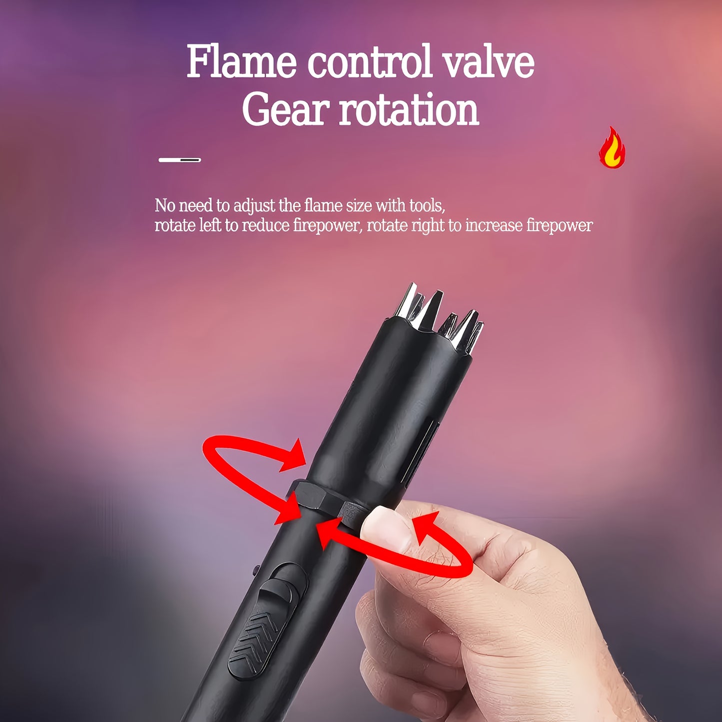 Large Butane Torch Lighter – Refillable Jet Flame Metal Lighter with Safety Lock & Glass Breaker, Windproof Adjustable Flame for BBQ, Camping, Baking & Kitchen – Butane Not Included | ShopVora CA
