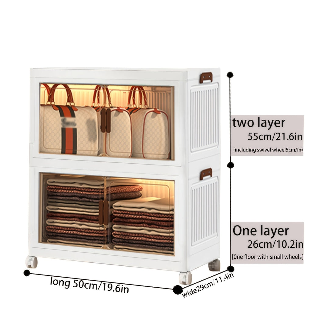 2/ 3/ 4/ 5-layer Home Decorations Display Rack Big Capacity Storage Cabinet Plastic Foldable Shoe Shelf Collapsible Clear Shoe Boxes Stackable with Door Easy Assembly Living Room Stuff