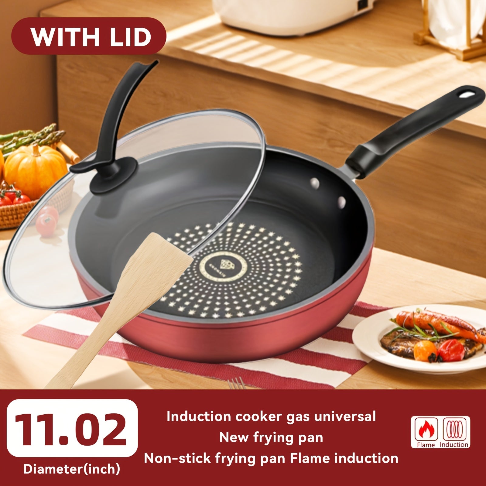 Non-Stick Cast Iron Skillet Frying Pan – Lightweight Ergonomic Handle, Induction Compatible, Dishwasher Safe | 9.45" & 11" Sizes + 3-Piece Set with Lid | Stove, Oven, Grill & Campfire Use | ShopVora CA