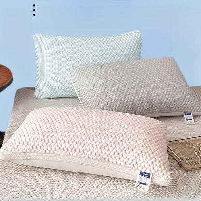Fiber Filling Cooling Bed Pillows 2-Pack with Satin Zipper Cover – Breathable Moisture-Wicking Neck Support Sleep Pillow, Medium Firmness, All-Season Home Bedding