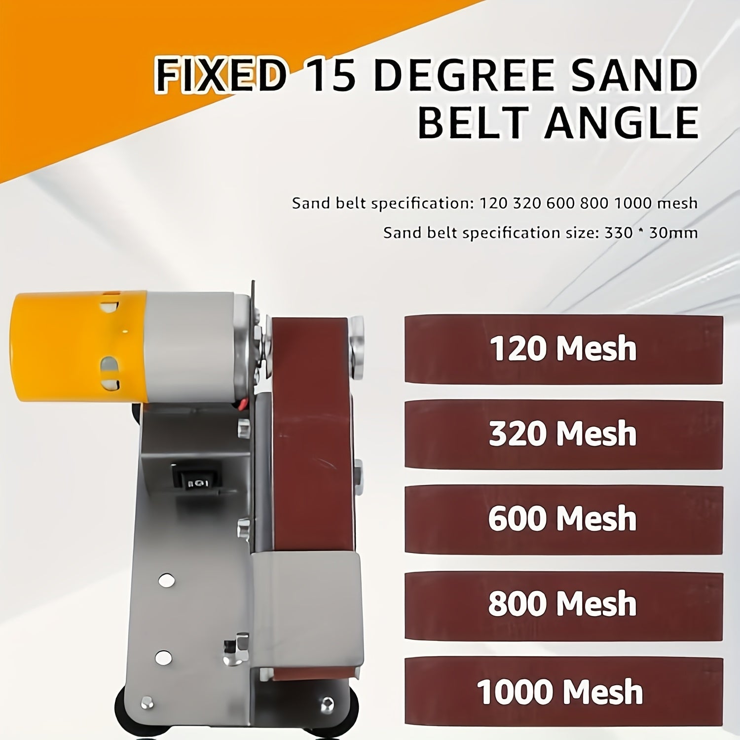 3-In-1 Mini Belt Sander - 15 Degree Knife Sharpener Electric Bench Grinder Sanding Machine, 7 Types Adjustable Speed Buffer Polisher for Metal Wood DIY Handcraft, Tool & Knife Sharpening (Plus Kit)