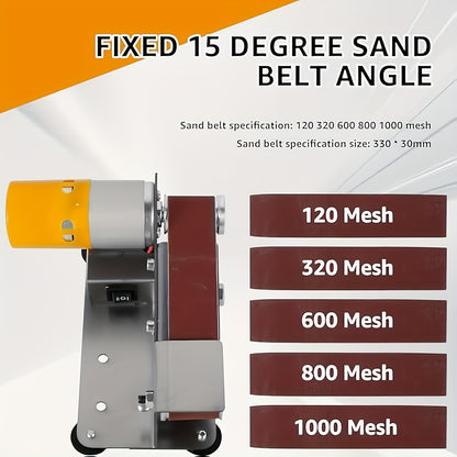 3-in-1 Mini Belt Sander & Knife Sharpener Electric Bench Grinder – 15° Sharpening Angle, 7-Speed Adjustable Buffer Polisher for Metal, Wood & DIY Handcraft, Tool Sharpening Machine Canada