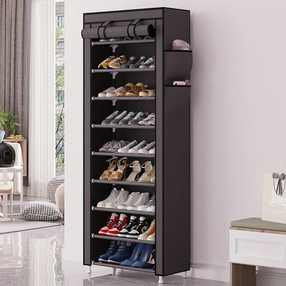 Shoe Storage Cabinet 3-9 Tiers Dustproof with Zipper Cover - Large Capacity Stackable Shoe Rack Organizer Holds 27 Pairs, Easy Assembly, for Entryway Bedroom Dorm Canada