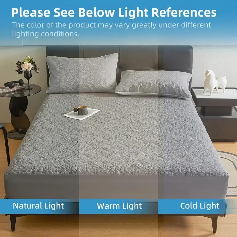 1pc Waterproof Soft Fitted Sheet, Bedding, Comfortable Multifunctional Mattress Protector, Suitable for Bedroom, Guest Room, Apartment, Machine Washable, Fade-Resistant - Perfect for Hotel and Home s, Full Size Sheets, (Excluding Pillowcase)