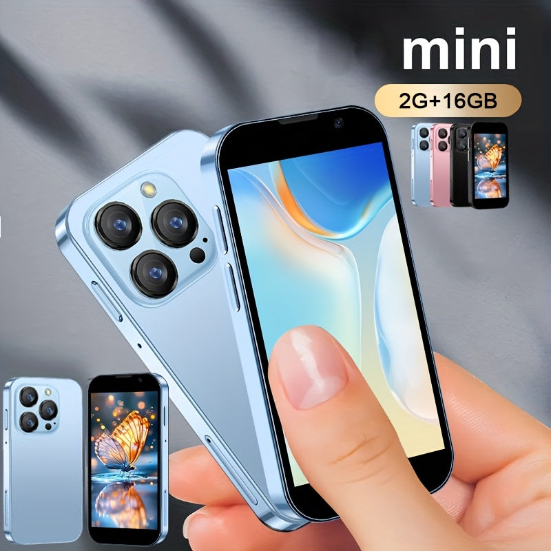 Mini Unlocked Android Smartphone for Kids & Students – 3.0" Screen, Quad Core, 2GB+16GB, 5MP Camera, Dual SIM, 3G, Includes Case, Type-C Cable & Screen Protector – Canada