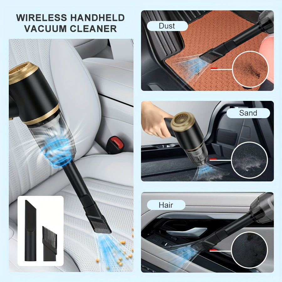 1pc Super Powerful 2-in-1 Cordless Handheld Vacuum Cleaner - High Suction Power, Lightweight, Portable with Rechargeable Lithium Battery, Includes Dusting Brush Attachment, Floor Brush, and Cleaning Tools for Car and Home Use