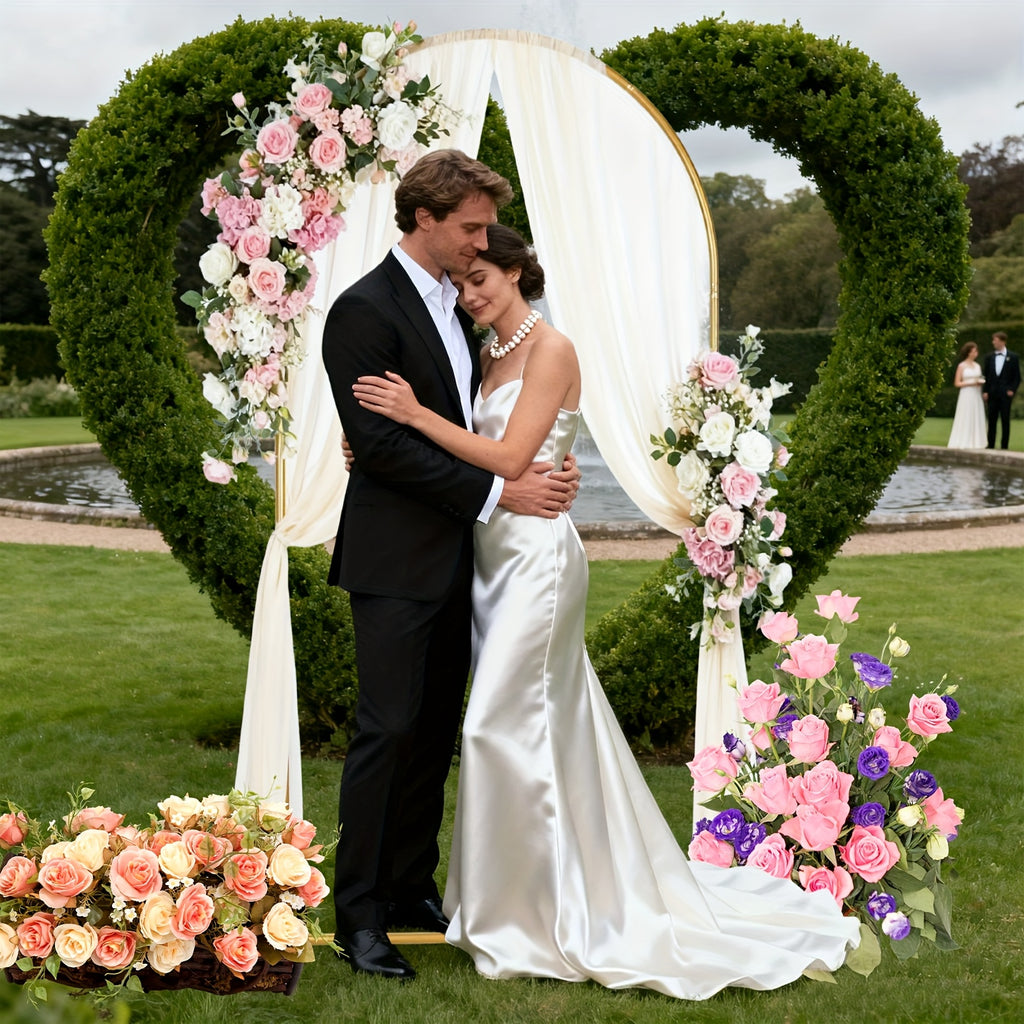 Wedding Arch Backdrop Stand 7.2FT&6.6FT&6ft Golden Metal Arch Backdrop Stand for Wedding Ceremony Shower Birthday Party Garden Floral Balloon Arch Christmas Decoration