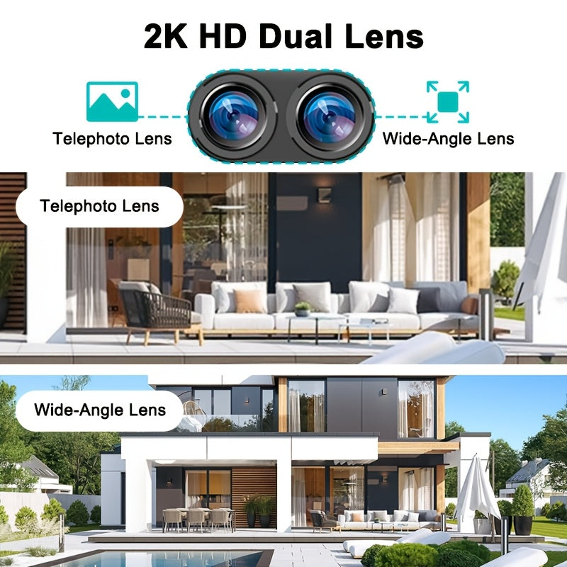 Outdoor 360° with PTZ (Pan/Tilt/Zoom), Color Night Vision, Spotlight Alarm, Motion Detection, Two-Way Audio,, App-Controlled Battery- Cam Suitable for /Outdoor Use