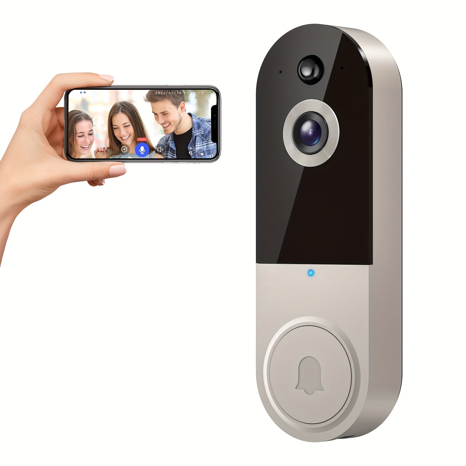 Doorbell Camera Wireless, 2K Wireless Smart Video Doorbell with AI Human Detection, Clear Night Vision, 2-Way Audio, Cloud Storage (Sold Separately), 2.4GHz Wi-Fi Only, Battery Powered, Boxing Day Home Security Doorbell