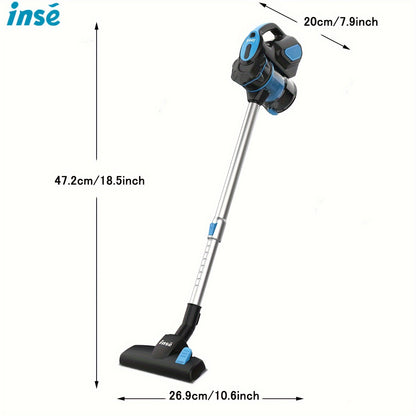 Corded Stick Vacuum Cleaner 600W 18000Pa INSE I5 – Powerful Suction Cyclone Filter, Pet Hair Hardwood Floor & Carpet, Washable Filter, Handheld Corded Vacuum for Home Canada, Blue