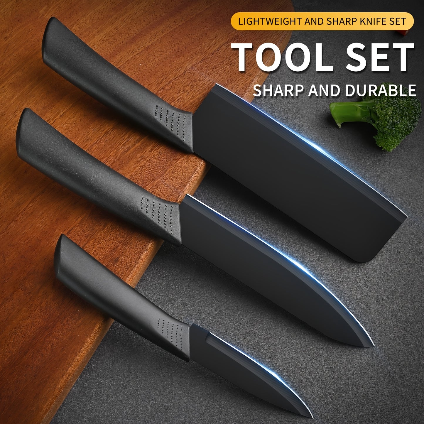 Kitchen Knife Set 7-Piece Ultra-Sharp Stainless Steel Forged, Chef's Knife, Bone Cleaver, Meat Cleaver & Scissors – Professional Home Cooking Knives, Gift for Women & Home Cooks
