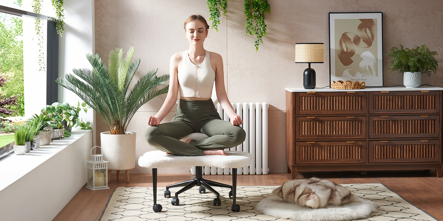 Cross Legged Chair with Wheels Height Adjustable Meditation Chair Ergonomic ADHD Chair for Fidgety Sitters Yoga Lovers PU Leather Velvet Office Home Canada