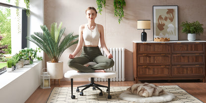 Cross Legged Chair with Wheels Height Adjustable Meditation Chair Ergonomic ADHD Chair for Fidgety Sitters Yoga Lovers PU Leather Velvet Office Home Canada