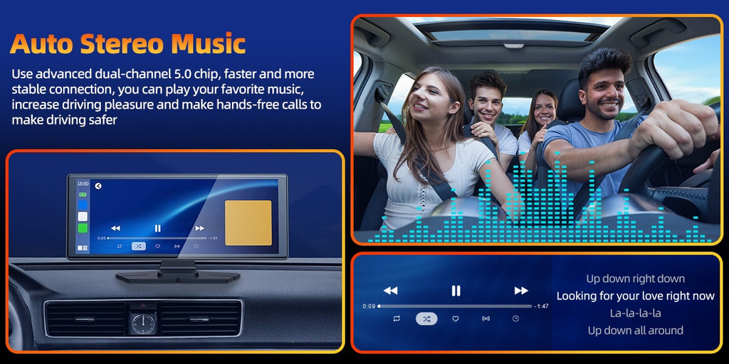 Lamtto 9.26 inch Car Stereo for Wireless Car play and Android Auto, Portable Carplay Screen for Car, with FM, GPS Navigation, AirPlay, AUX/FM, Bluetooth, Voice Control for Android 11+ (7-inch, 9-inch, and 9.26-inch models are available)