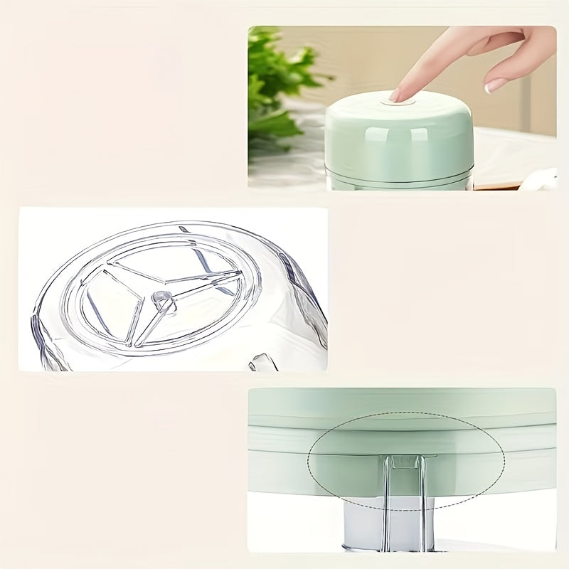 8.45oz Mini Rechargeable Garlic Chopper Meat Grinder with Refrigerator Magnet, Durable And Sturdy, Suitable for Crushing Garlic, Chili, Onion, Minced Meat, And Nuts