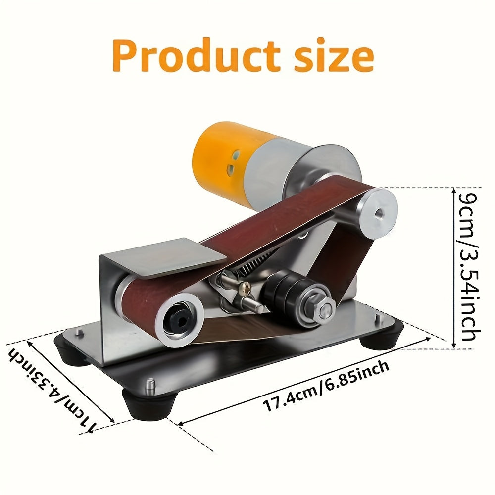 Mini Belt Sander Electric 7-Speed Variable Speed Bench Grinder Sharpener Polisher 110V with 10 Sanding Belts for Knife Making Wood Metal Handcraft DIY