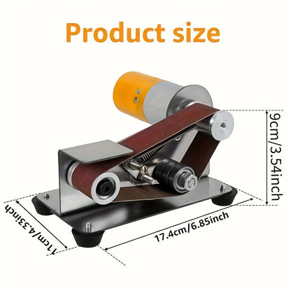 Mini Belt Sander Electric 7-Speed Variable Speed Bench Grinder Sharpener Polisher 110V with 10 Sanding Belts for Knife Making Wood Metal Handcraft DIY