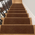 15pcs, KOKOJO Stair Treads For Wooden Steps, 8" X 30", Pre-Applied Adhesive, Anti Slip Indoor Staircase Carpets Runners Rugs Safety For Elders And Dogs