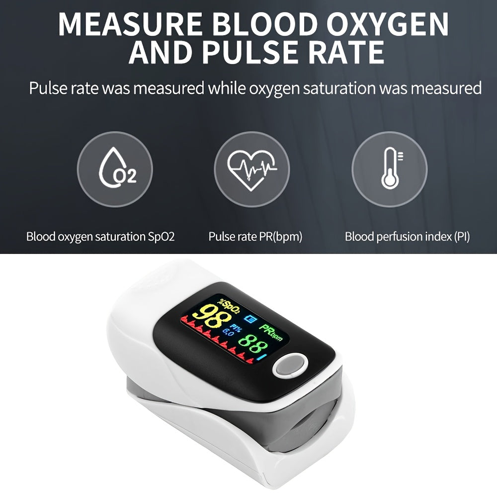 Fingertip Pulse Oximeter Blood Oxygen Saturation Monitor SpO2 Heart Rate Meter with OLED Display – Fast Reading, Portable & Accurate for Home Use