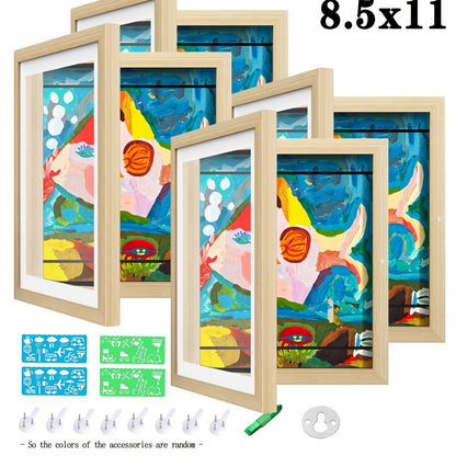 Kids Art Frames Front Opening Changeable – Children Artwork Storage Display Frame Holds 50 Pieces for Wall, Set of 2 or 4 (Drawings, Crafts & Art Projects)