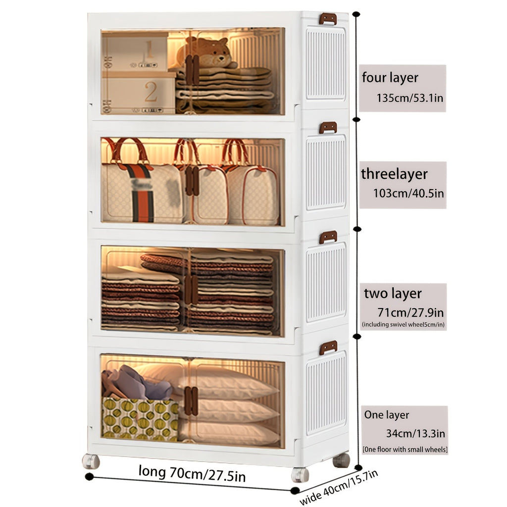 2/ 3/ 4/ 5-layer Home Decorations Display Rack Big Capacity Storage Cabinet Plastic Foldable Shoe Shelf Collapsible Clear Shoe Boxes Stackable with Door Easy Assembly Living Room Stuff