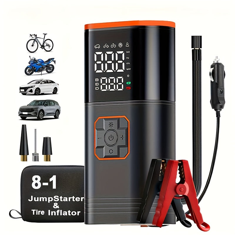 8-in-1 Portable Jump Starter with Air Compressor – 7000A, 150PSI, 12V