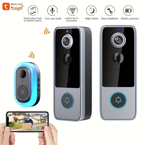 Wireless Video Doorbell Camera 1080P HD AI Face Recognition, 180-Day Battery Life Motion Detection Night Vision Two-Way Audio – Smart WiFi Doorbell with Free Photo Storage