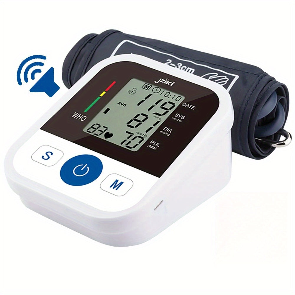 Automatic Upper Arm Blood Pressure Monitor with Smart Voice Broadcast, 2 Users, 99 Memory Storage, USB/ Battery Powered, Ideal for Pregnancy and Family Use, Nurse Accessories | Modern Health Monitor | Durable Medical Device