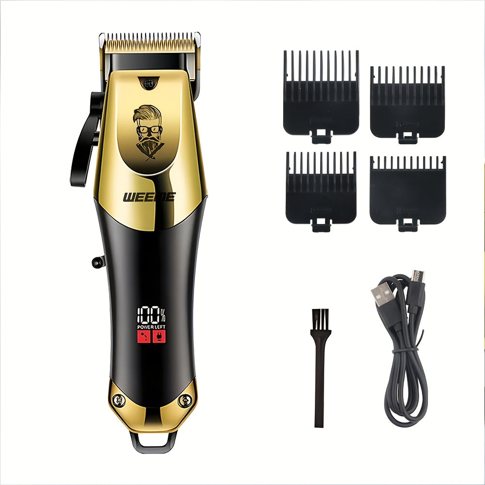 WEEME Men's Electric Hair Clipper Kit – USB Rechargeable, Precision Adjustable Blades, LCD Display, Portable Barber-Grade Home Grooming Set, Perfect Father's Day Gift for Him