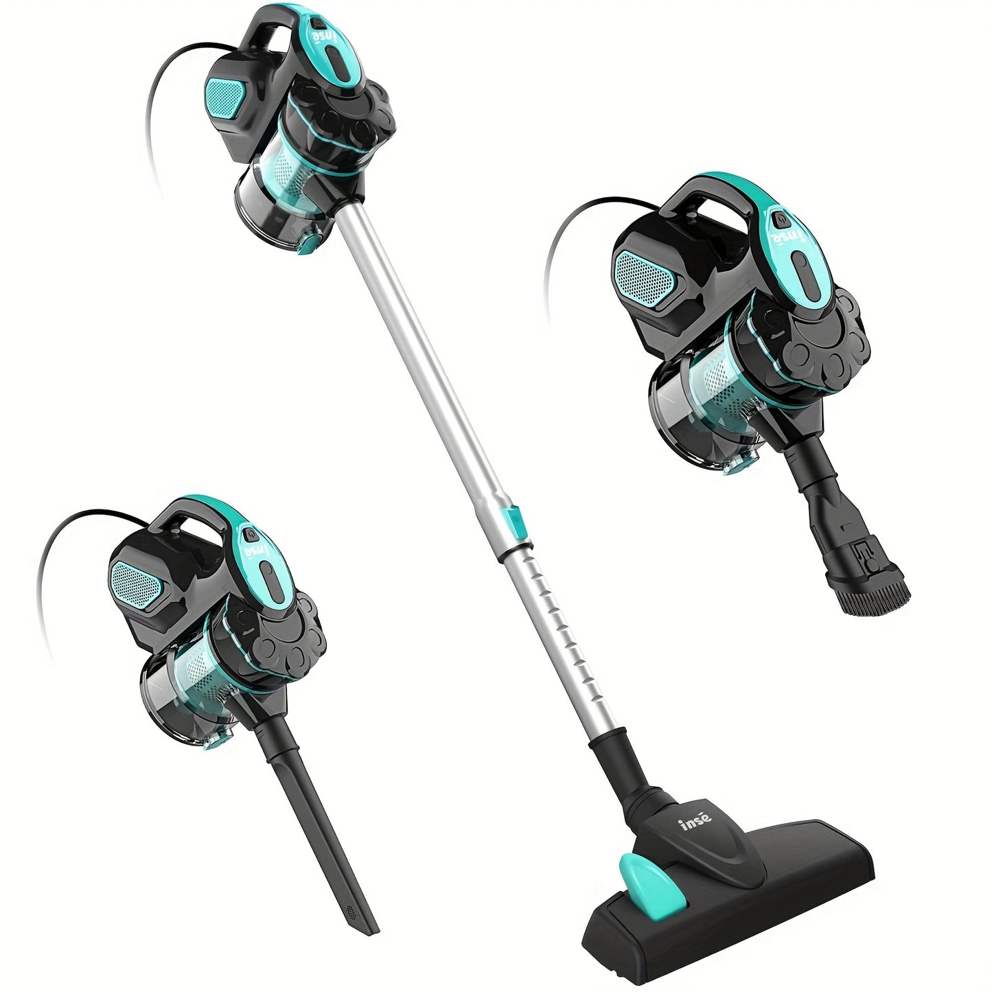 Corded Stick Vacuum Cleaner 600W 18000Pa INSE I5 – Powerful Suction Cyclone Filter, Pet Hair Hardwood Floor & Carpet, Washable Filter, Handheld Corded Vacuum for Home Canada, Blue