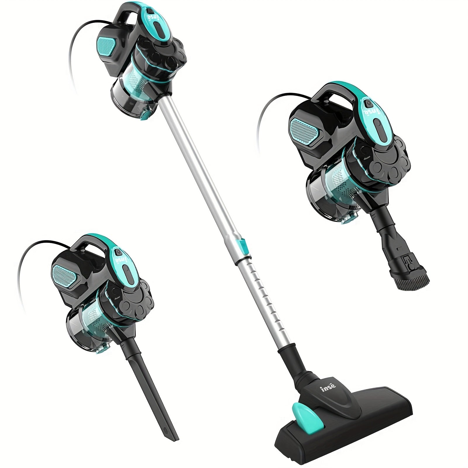Corded Stick Vacuum Cleaner 600W 18000Pa INSE I5 – Powerful Suction Cyclone Filter, Pet Hair Hardwood Floor & Carpet, Washable Filter, Handheld Corded Vacuum for Home Canada, Blue