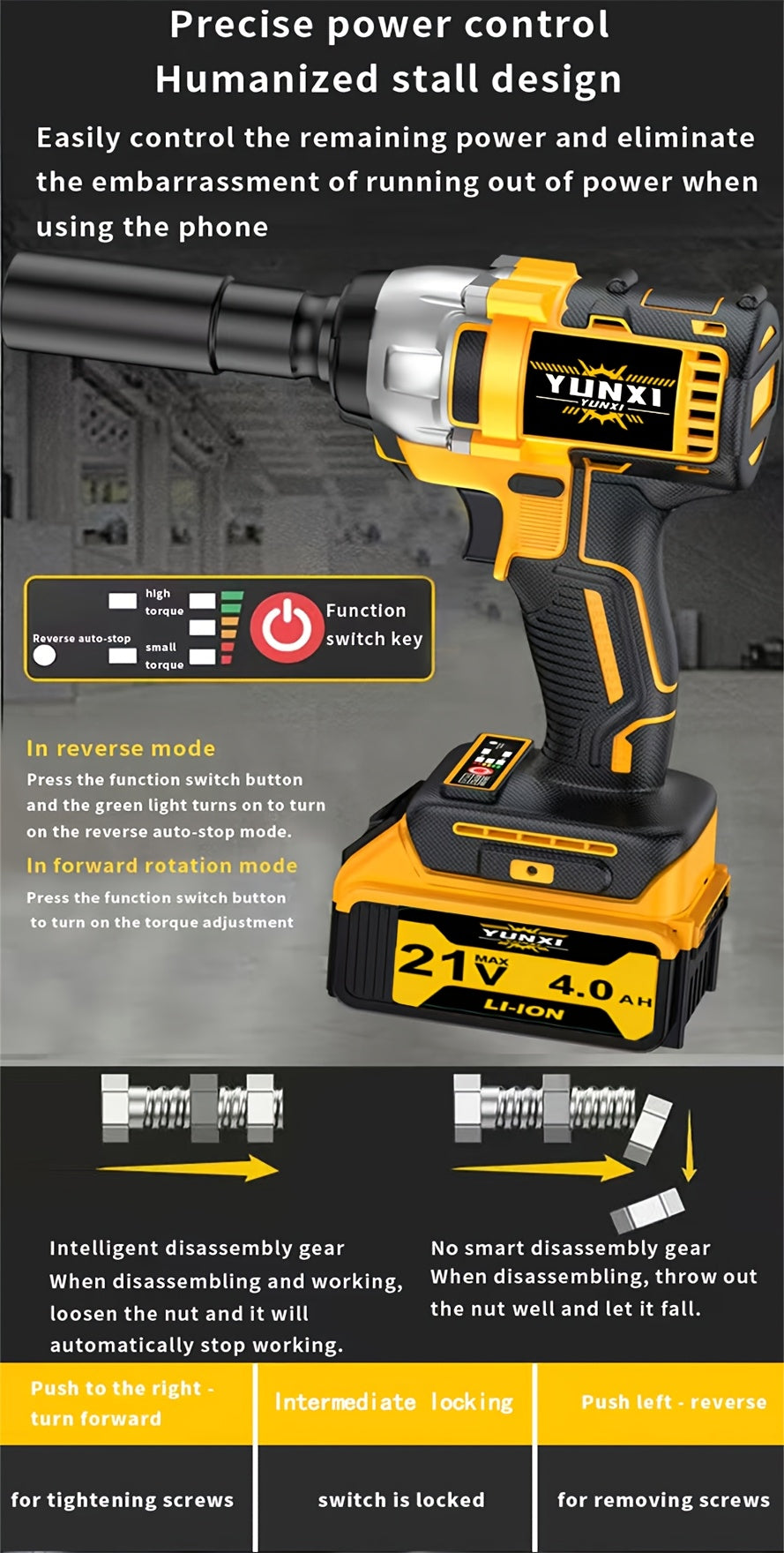 21V Cordless Impact Wrench, Impact Wrench with Charger, Lithium Ion Wrench, Portable, Fast Charger - Power Tools for Home And  Use