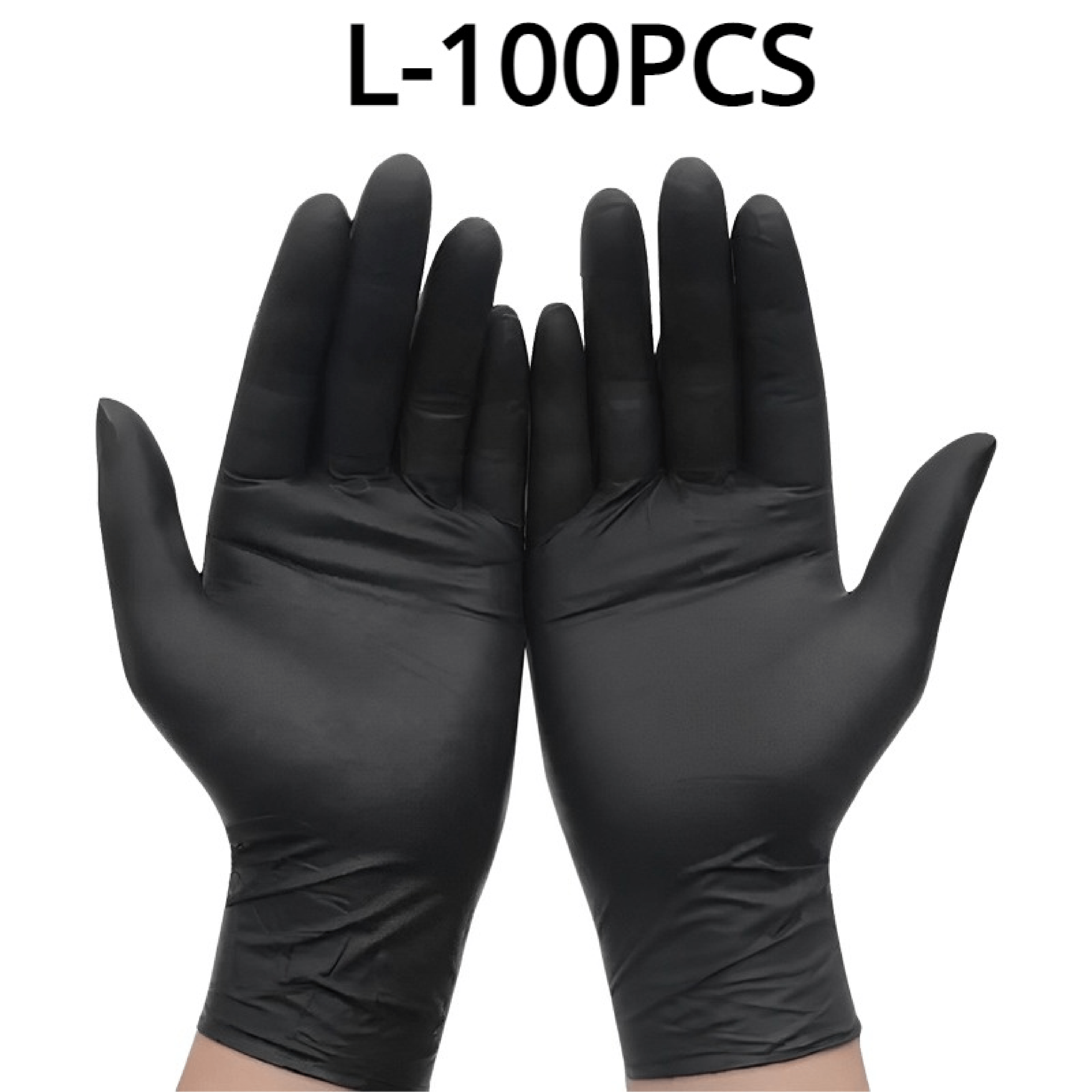Black Disposable Nitrile Gloves 100pcs – Latex-Free & Powder-Free, Strong & Stretchy, Ideal for Tattoo, Manicure, Salon, Cleaning & Food Prep