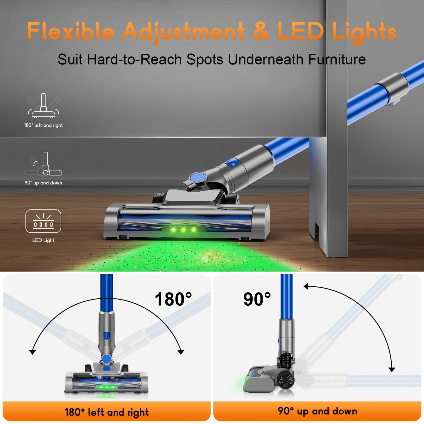 Low Noise Cordless Vacuum Cleaner 70Kpa – Lightweight Portable Handheld Stick Vacuum, Hard Floor Carpet Pet Hair, Corded & Cordless, Powerful Suction Home Vacuum | ShopVora CA