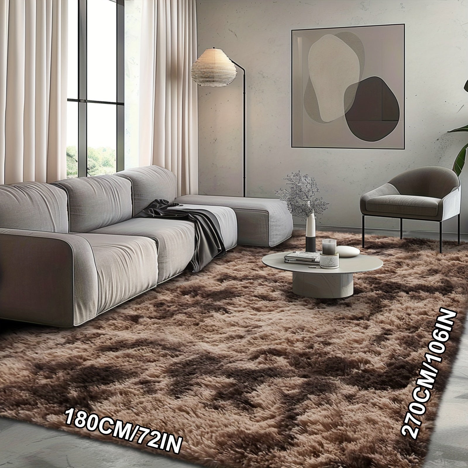 Fluffy Soft Area Rug – Luxury Non-Slip Indoor Carpet for Living Room, Bedroom & Home Decoration, Ultra-Plush Floor Rug, 7 Colours & 5 Sizes, Tie-Dye Black White Navy Blue Grey