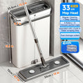 Compact Mop And Bucket Set, Flat Mop And Bucket System, Mop Bucket with Wringer, Hands Free Flat Mop, Wet Dry Mop for Apartment, Wall Mop, 7 Washable Microfiber Mop Pads