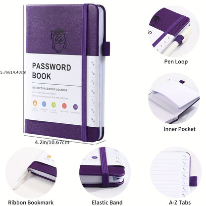 Password Book A6 Pocket-Sized, Internet Password Log Book with Alphabetical Letter Labels, Website Login Address Keeper & Organizer for Seniors Adults – Small Discreet Password Notebook
