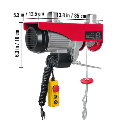 Electric Hoist 440–2200 lbs Lifting Capacity – Steel Wire Winch, Pure Copper Motor, 14ft Wired Remote Control, 40ft Cable, for Garage, Warehouse & Factory | ShopVora CA