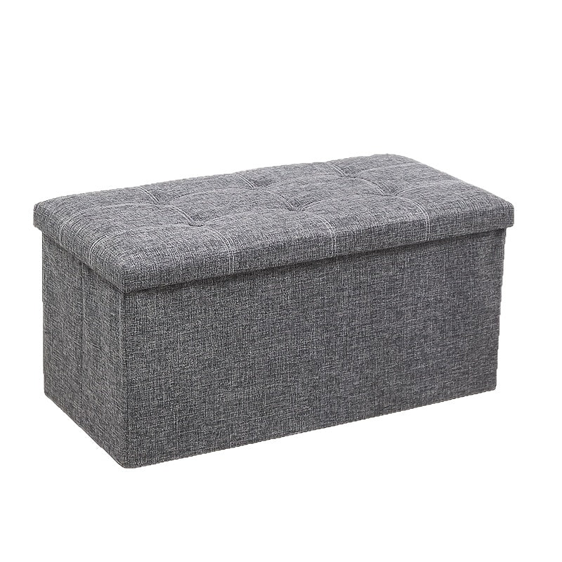 Folding Storage Ottoman Bench 30-Inch – Storage Chest Foot Rest Stool for Living Room Bedroom Entryway, Ash Gray