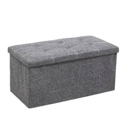 Folding Storage Ottoman Bench 30-Inch – Storage Chest Foot Rest Stool for Living Room Bedroom Entryway, Ash Gray