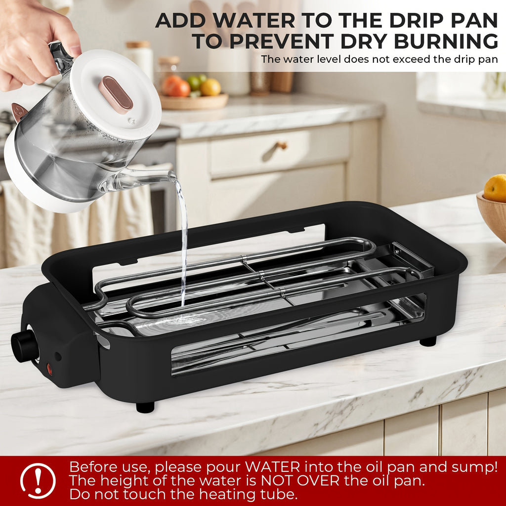 Smokeless Electric Grill, Indoor Grill with Removable Non-Stick Plate, Indoor Grill, Kitchen Must Haves, 1700W, Portable BBQ Grill, Electric Griddle, Best Quality Items, Dishwasher Safe, Hot Pot, Cooking, Gifts, Gift Ideas, Perfect Gift for Christmas