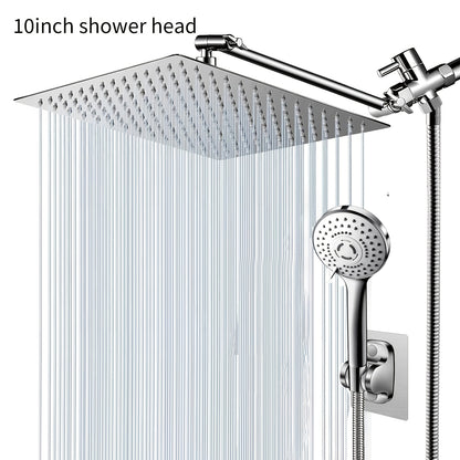 Rain Shower Head Combo High Pressure 8/10 Inch with Handheld Spray & Adjustable Arm – Modern Luxury Rainfall Showerhead Electroplated Black Finish for Contemporary Bathroom, Canada